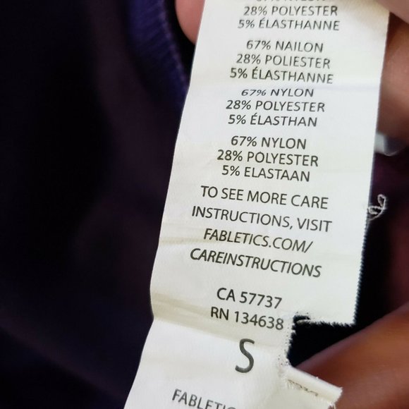 Fabletics Womens High Waisted Seamless Cropped Leggings Sz Small Purple - Picture 7 of 7